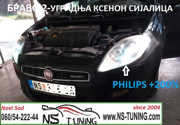 ugradnja xenona novi sad sijalica h1 fiat bravo ksenon philips ns tuning servis auto